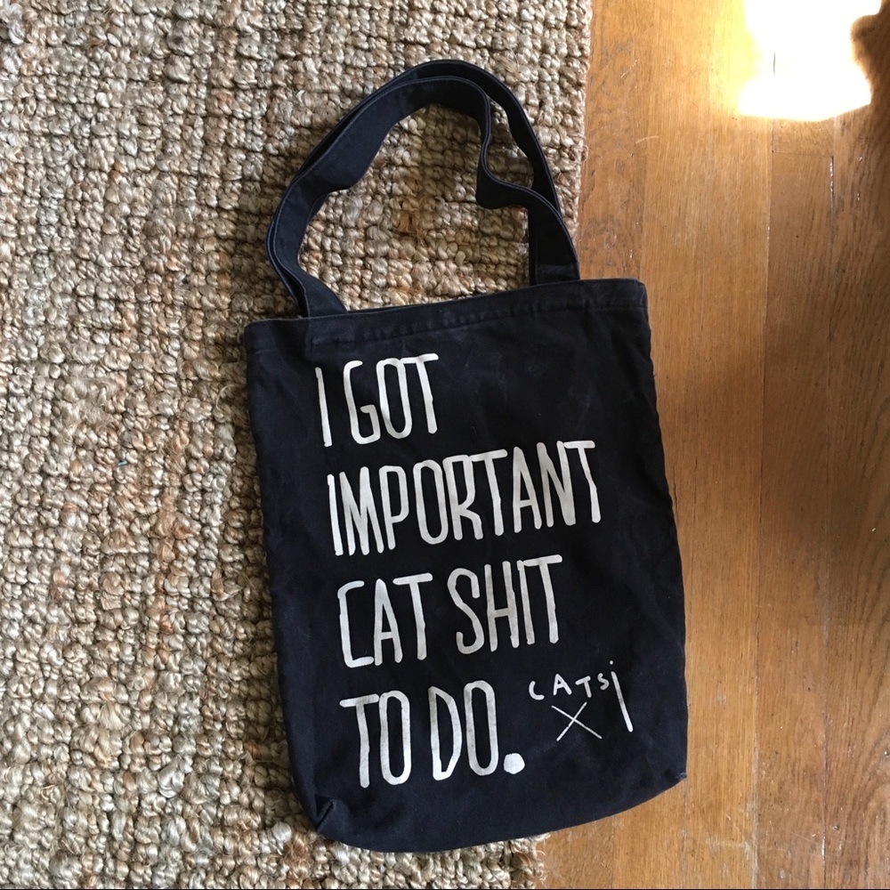 Heavy black canvas tote